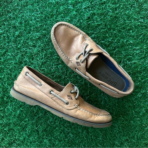 Sperry Men's Brown Leather Boat Shoes - Picture 7 of 9